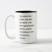 おもしろい笑わされる最高の友の同僚さよなら ツートーンマグカップ (左)