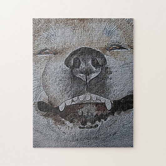 おもしろい笑顔の犬ジグソー写真 ジグソーパズル (縦)