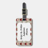 おもしろい笑顔の赤い靴下モンキーハッピーパターン ラゲッジタグ (正面縦)