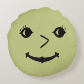 おもしろい笑顔レディ顔リバーシブル ラウンドクッション (裏面)