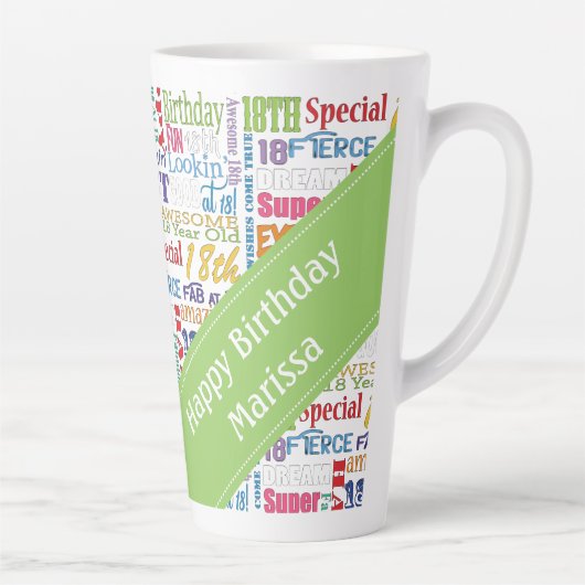 おもしろい第18回誕生日パーティーの好意 カフェラテマグ (右)