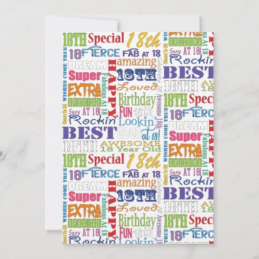 おもしろい第18回誕生日パーティーの好意 招待状 (裏面)