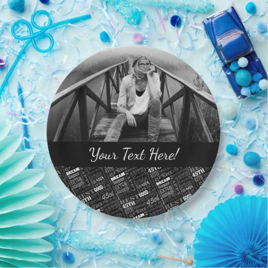 おもしろい第45回誕生日パーティーモパーソナライズされたノグラム ペーパープレート (パーティー)