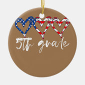 おもしろい第5級先生旗ハート先生第4級 セラミックオーナメント (正面)