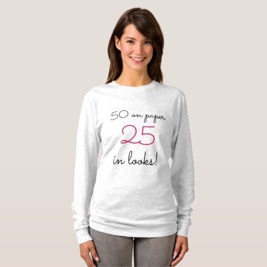 おもしろい第50の女性の誕生日の引用文 Tシャツ (正面フル)
