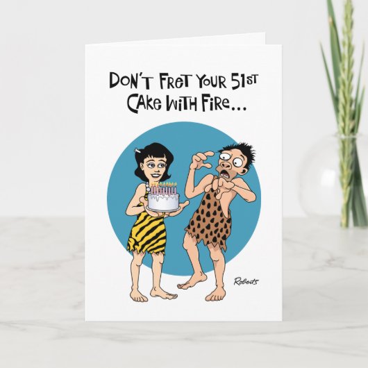 おもしろい第51誕生日 カード (正面)