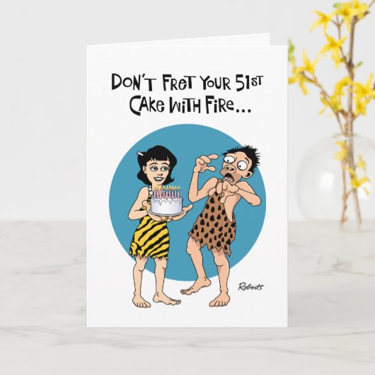 おもしろい第51誕生日 カード (黄色い花)