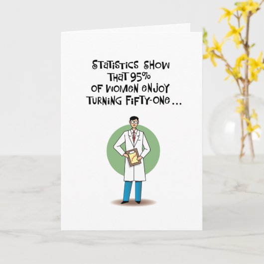 おもしろい第51誕生日 カード (黄色い花)