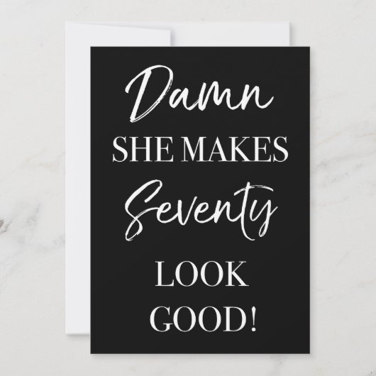 おもしろい第70回誕生日パーティー 招待状 (正面)