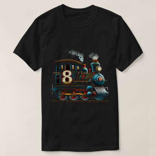 おもしろい第8誕生日鉄道鉄道テーマボーイズ8年 Tシャツ (デザイン正面)
