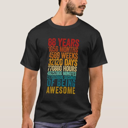 おもしろい第88誕生日ワイシャツ旧メおもしろいートル88年 Tシャツ (正面)