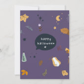 おもしろい箒、カボチャ、幽霊の猫 (正面)