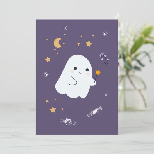 おもしろい箒、カボチャ、幽霊の猫 (スタンド正面)