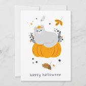 おもしろい箒、カボチャ、幽霊の猫 (正面)