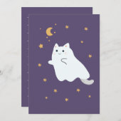 おもしろい箒、カボチャ、幽霊の猫 (正面/裏面)