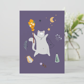 おもしろい箒、カボチャ、幽霊の猫