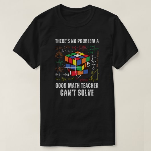 おもしろい算数先生引用文 | 数学のジョーク黒 Tシャツ (デザイン正面)