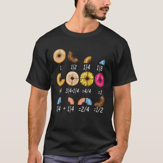 おもしろい算数分数先生新学期 Tシャツ (正面)