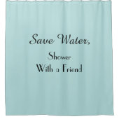 おもしろい節水シャワーカーテン　友達と一緒にシャワー　ロビンエッグブルー シャワーカーテン (正面)