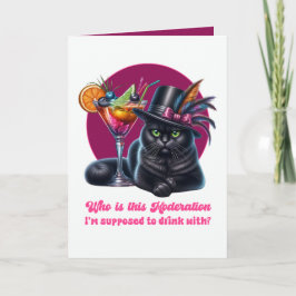 おもしろい節酒 黒猫 カード