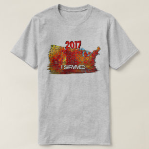 おもしろい米国生き延び夏熱波の地図 Tシャツ