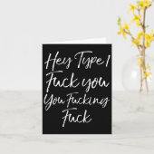 おもしろい糖尿病ことわざHey Type 1 Fck You Fcking カード (黄色い花)