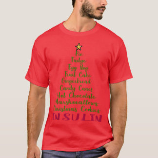 おもしろい糖尿病クリスマスツリーパイファッジ卵Nog Tシャツ