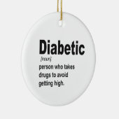 おもしろい糖尿病型1定義認識度ギフト セラミックオーナメント (右)
