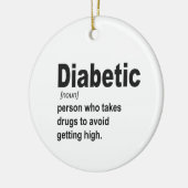 おもしろい糖尿病型1定義認識度ギフト セラミックオーナメント (左)