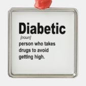 おもしろい糖尿病型1定義認識度ギフト メタルオーナメント (正面)