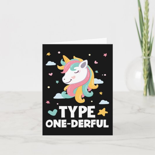 おもしろい糖尿病性糖尿病1型糖尿病1Derful Unico カード (正面)