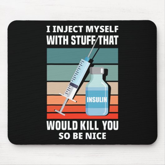 おもしろい糖尿病性糖尿病1型糖尿病T1D自己注射I マウスパッド (正面)