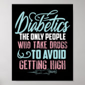 おもしろい糖尿病認識度ギフトかわいい糖尿病少年ギル ポスター (正面)