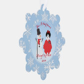 おもしろい紙オーナメントカードから雪だるまファミリー オーナメントカード (右)