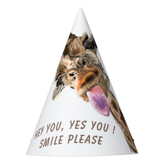 おもしろい紙パーティーハッよくはしゃぐトラフカスタム文字 パーティーハット (正面)