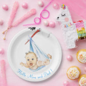 おもしろい紙プレートとストーク運のベビー ペーパープレート (パーティー)