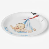 おもしろい紙プレートとストーク運のベビー ペーパープレート (アングル)