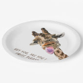 おもしろい紙プレートよくはしゃぐキリンカスタム文字 ペーパープレート (アングル)