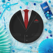 おもしろい紙プレートスーツと名前文字 ペーパープレート (パーティー)