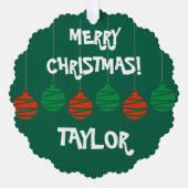 おもしろい紙付きクリスマスオーナメントカード オーナメントカード (正面)