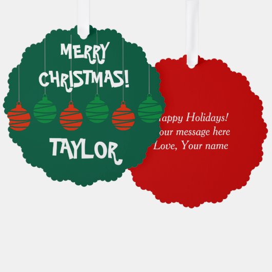 おもしろい紙付きクリスマスオーナメントカード オーナメントカード (正面/裏面)