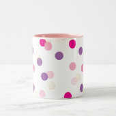 おもしろい紙吹雪スポットかわいいおもしろいレトロパープルピンク金ゴールド ツートーンマグカップ (中央)