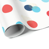 おもしろい紙吹雪スポット誕生日プレゼント赤い青金ゴールド ラッピングペーパー (ロールコーナー)