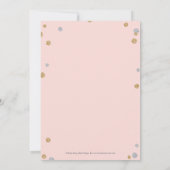 おもしろい紙吹雪バプテスマ招待状 – ピンク 招待状 (裏面)