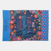 おもしろい素晴らしいメモリ引用文フローラ キッチンタオル (横)