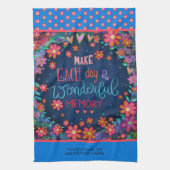 おもしろい素晴らしいメモリ引用文フローラ キッチンタオル (縦)