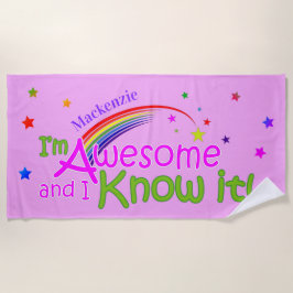 おもしろい素晴らしと私はヴァイオレットであなたの名前を知っている ビーチタオル