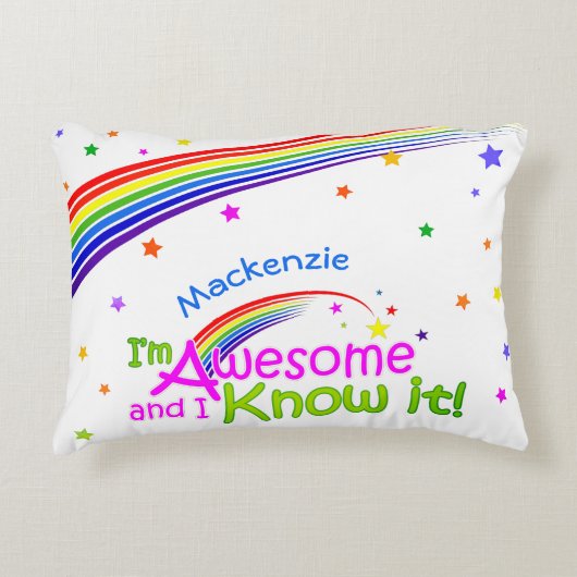 おもしろい素晴らしと私は白の虹でそれを知っている アクセントクッション (正面)