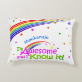 おもしろい素晴らしと私は白の虹でそれを知っている アクセントクッション (裏面)