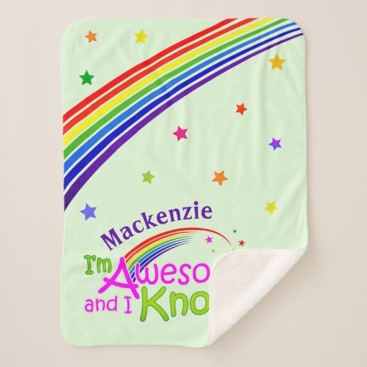 おもしろい素晴らしと私はGREENの虹でそれを知っている シェルパブランケット (正面)